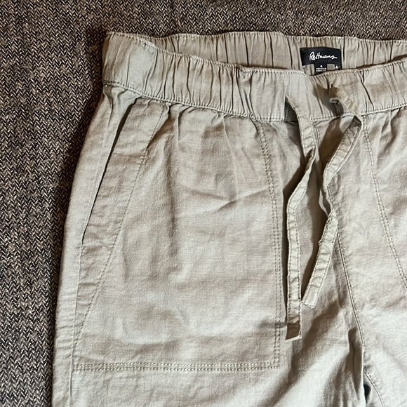 Linen blend Stretch Casual Pants in Olive Army Green sz 6 - Picture 3 of 10